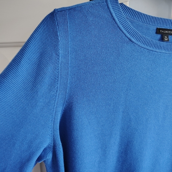 Talbot's Crew Neck Blue Tunic Top Knit Sweater XL - Picture 6 of 9